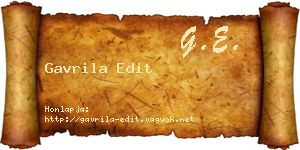 Gavrila Edit névjegykártya